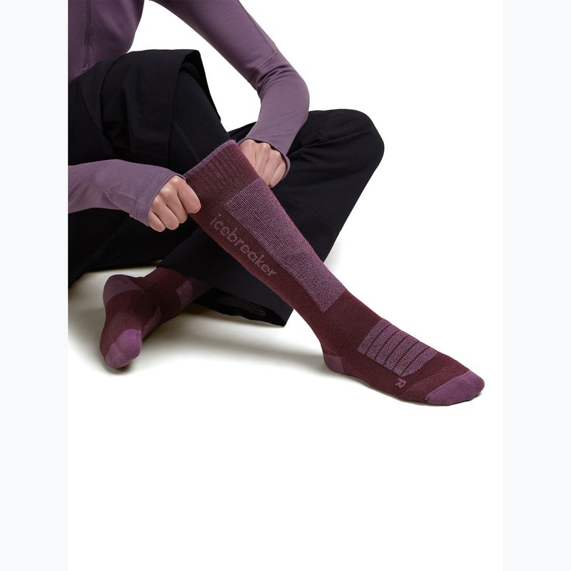 Șosete de schi pentru femei Icebreaker Merino Ski+ Ultralight OTC berry/grey plum/zinc blue 4