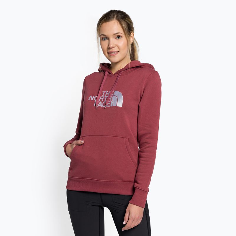 Tricou de trekking pentru femei The North Face Drew Peak Pulover cu glugă cu glugă Wild ginger NF0A55EC6R41