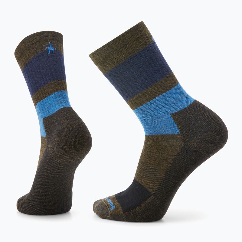 Smartwool Everyday Blocked Stripe Crew șosete de trekking verde-albastru SW001940D11 4