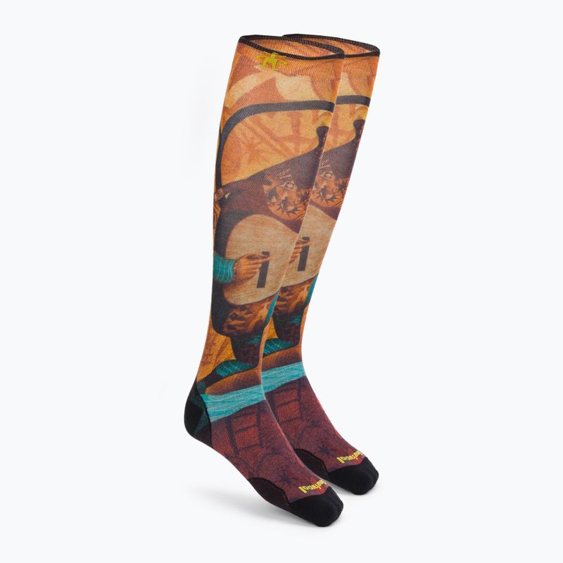 Bărbați Smartwool Ski Zero Cushion Memory Quilt Print OTC șosete portocalii SW001917150