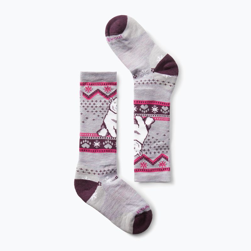 Șosete pentru copii Smartwool Wintersport Full Cushion Polar Bear Pattern OTC purple eclipse