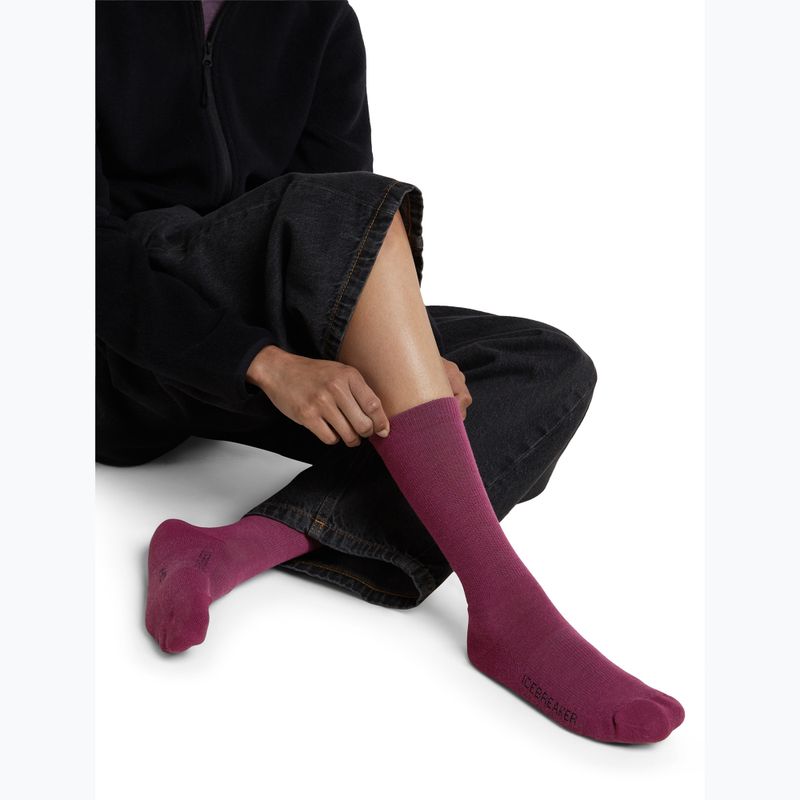 Șosete pentru femei Icebreaker Merino Lifestyle Light Crew dark berry 4