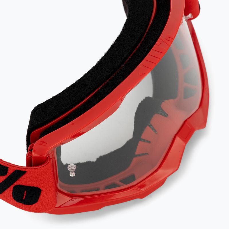 Ochelari de ciclism pentru bărbați 100% Strata 2 roșu/clear 50027-00004 5
