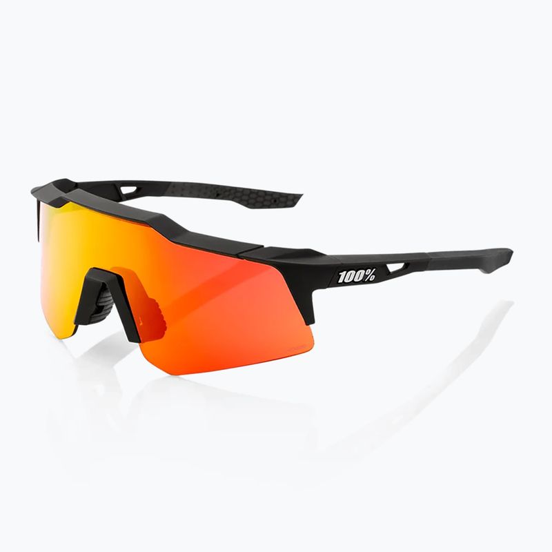 Ochelari de soare 100% Speedcraft XS soft tact black/hiper red multilayer mirror
