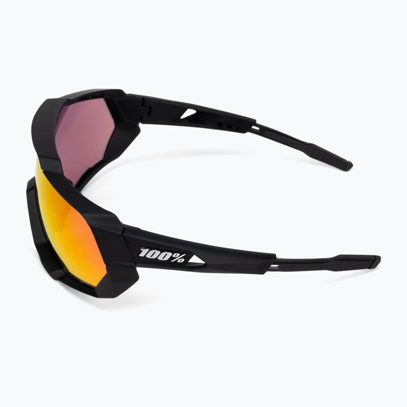 Ochelari de ciclism 100% Speedtrap soft tact negru/roșu cu oglindă multistrat 60012-00004 5