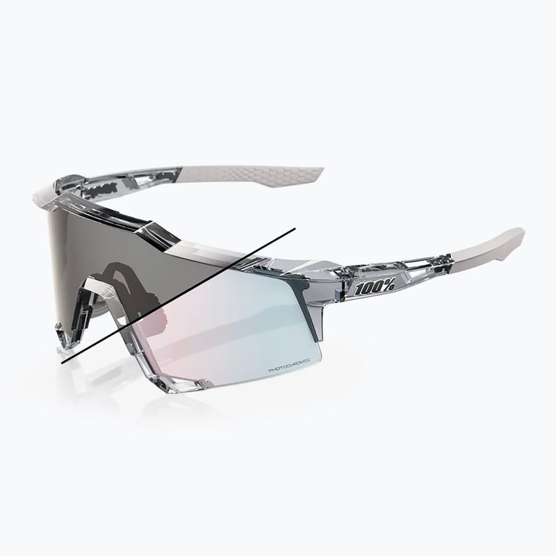 Ochelari de soare 100% Speedcraft polished translucent grey/rose gold mirror photochrom