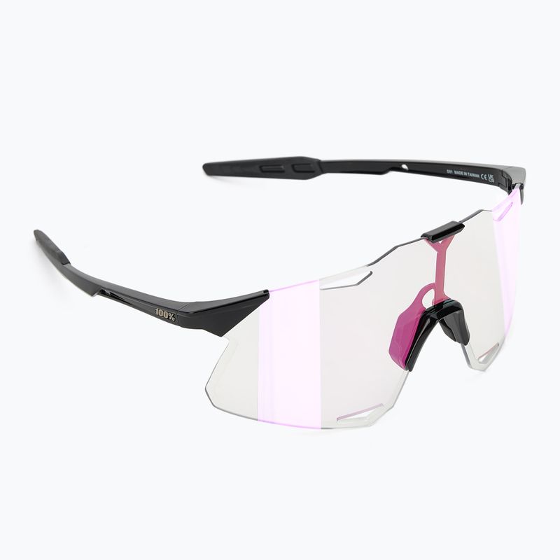 Ochelari de soare 100% Hypercraft gloss black/photochromic purple mirror