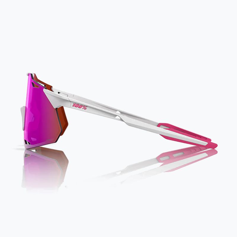 Ochelari de soare 100% Hypercraft XS matte white/pink/hiper vital pink mirror 2