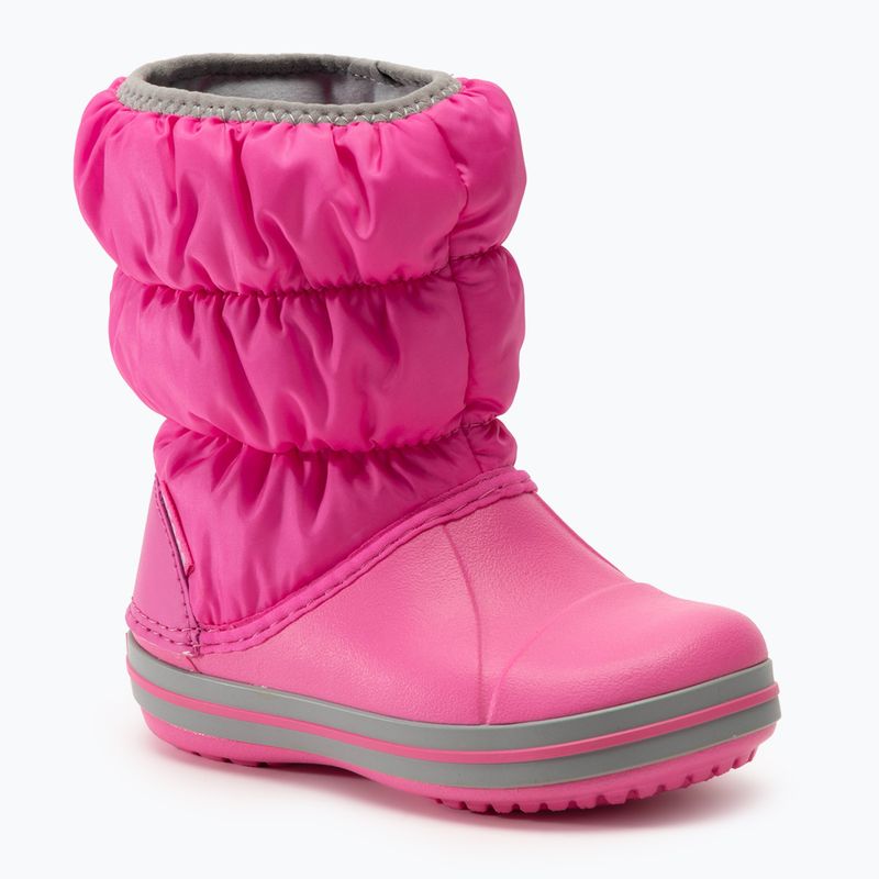 Ghete pentru copii Crocs Winter Puff Kids electric pink/light grey