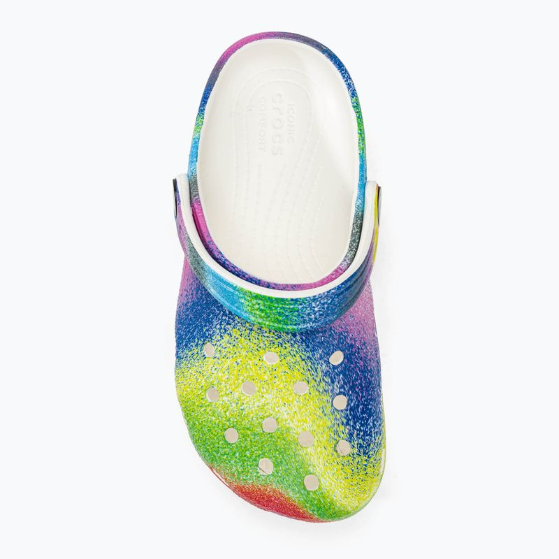 Șlapi de copii Crocs Classic Spray Dye alb/multi pentru copii