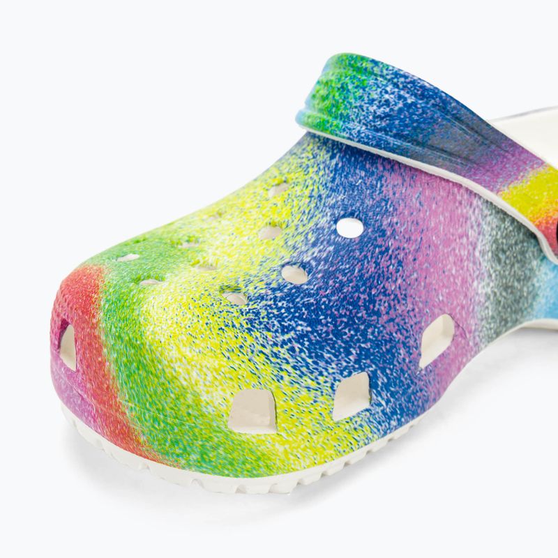 Șlapi de copii Crocs Classic Spray Dye alb/multi pentru copii
