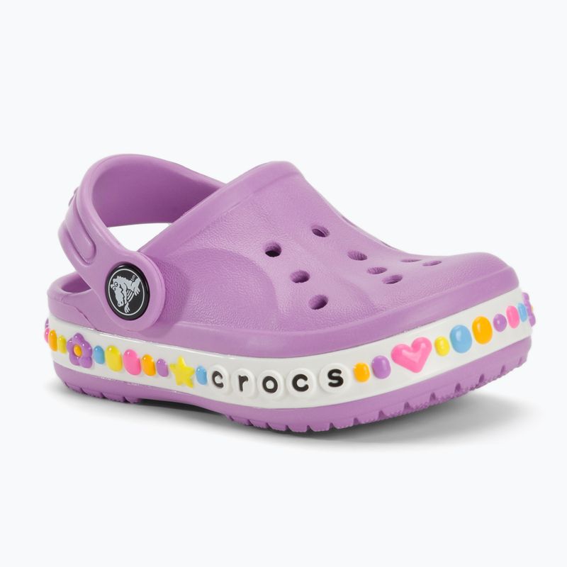 Papuci pentru copii Crocs Bayaband Charm Band Clog Toddler orchid