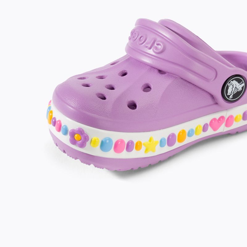 Papuci pentru copii Crocs Bayaband Charm Band Clog Toddler orchid 8