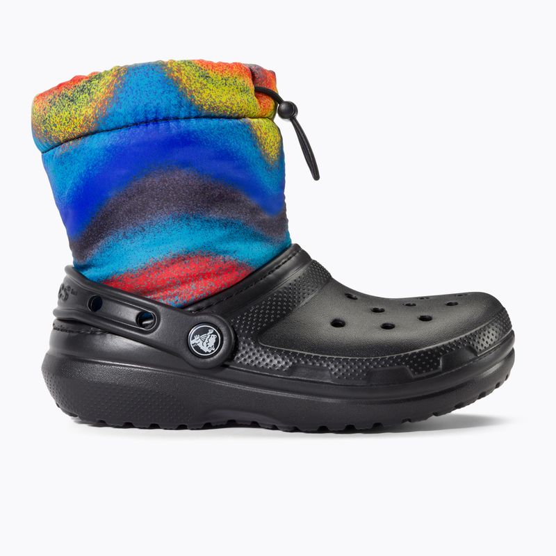 Cizme de zăpadă pentru copii Crocs Classic Lined Spray Dye Boot Kids black/multi 2