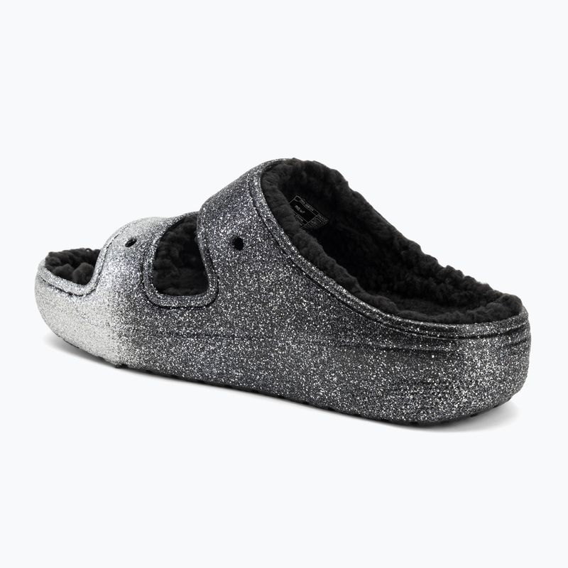 Papuci Crocs Classic Cozzzy Glitter Sandal black/silver 3