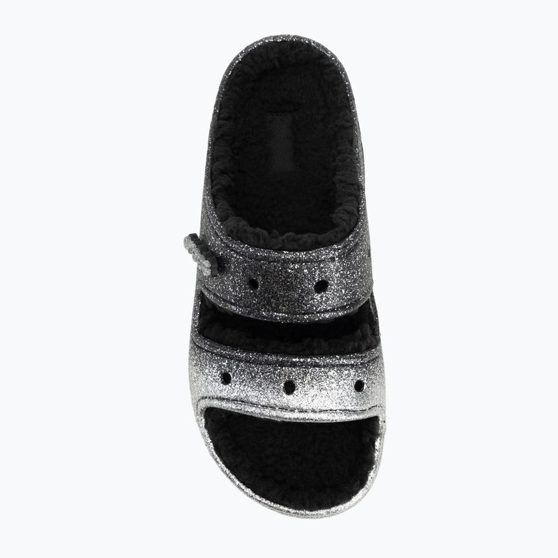 Papuci Crocs Classic Cozzzy Glitter Sandal black/silver 5