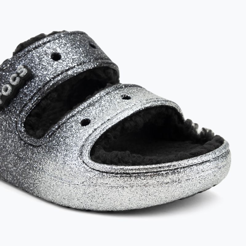 Papuci Crocs Classic Cozzzy Glitter Sandal black/silver 7