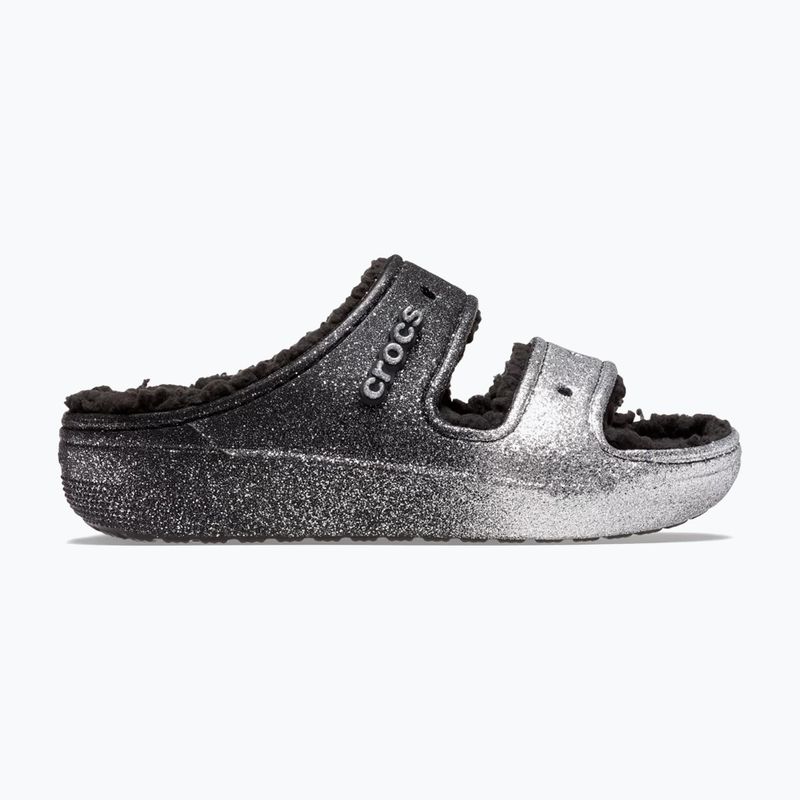 Papuci Crocs Classic Cozzzy Glitter Sandal black/silver 2