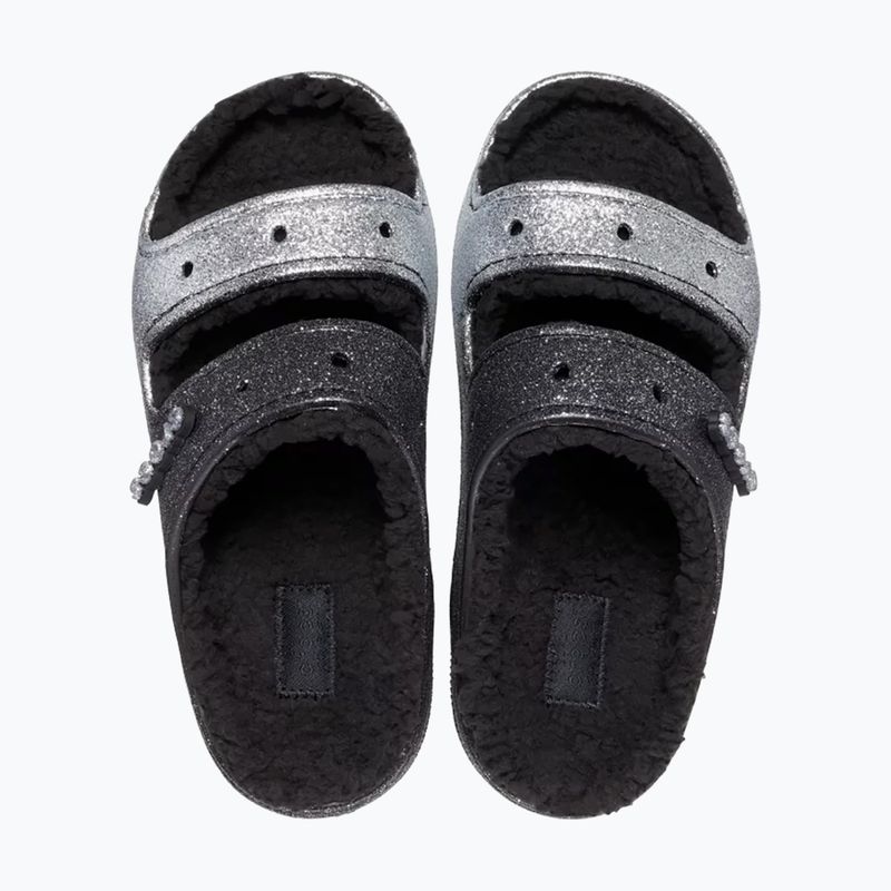 Papuci Crocs Classic Cozzzy Glitter Sandal black/silver 5