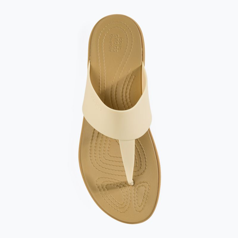 Papuci pentru femei Crocs Tulum Flip vanilla 5