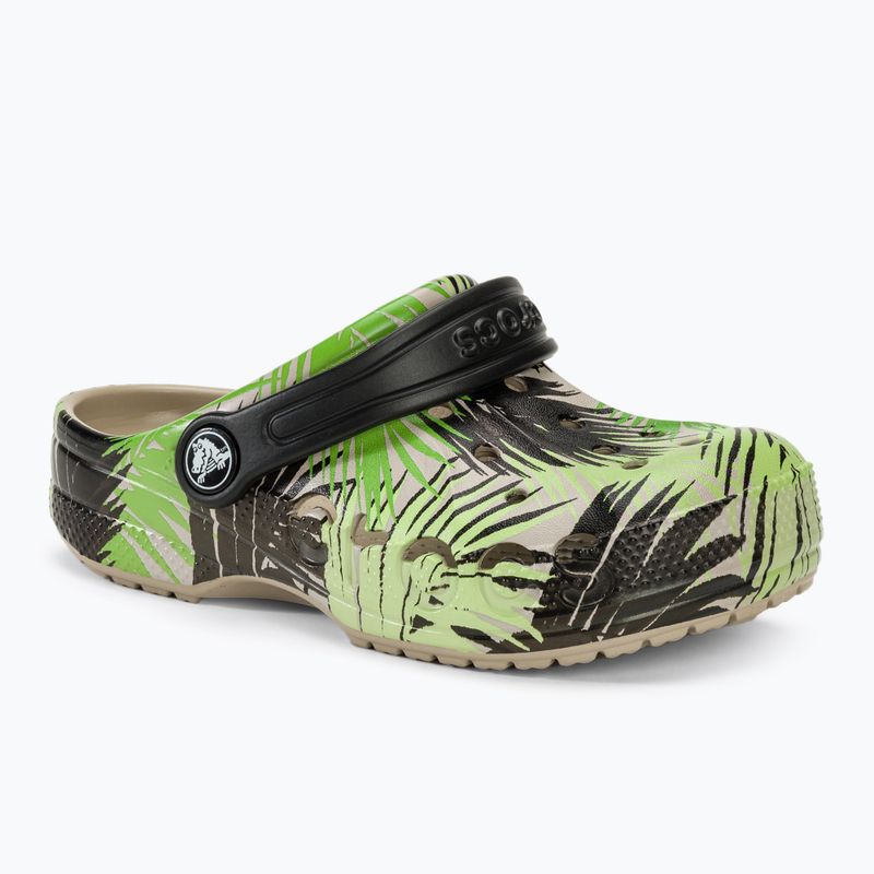 Papuci pentru junior Crocs Baya Seasonal Printed Clog cobblestone/tropical 2