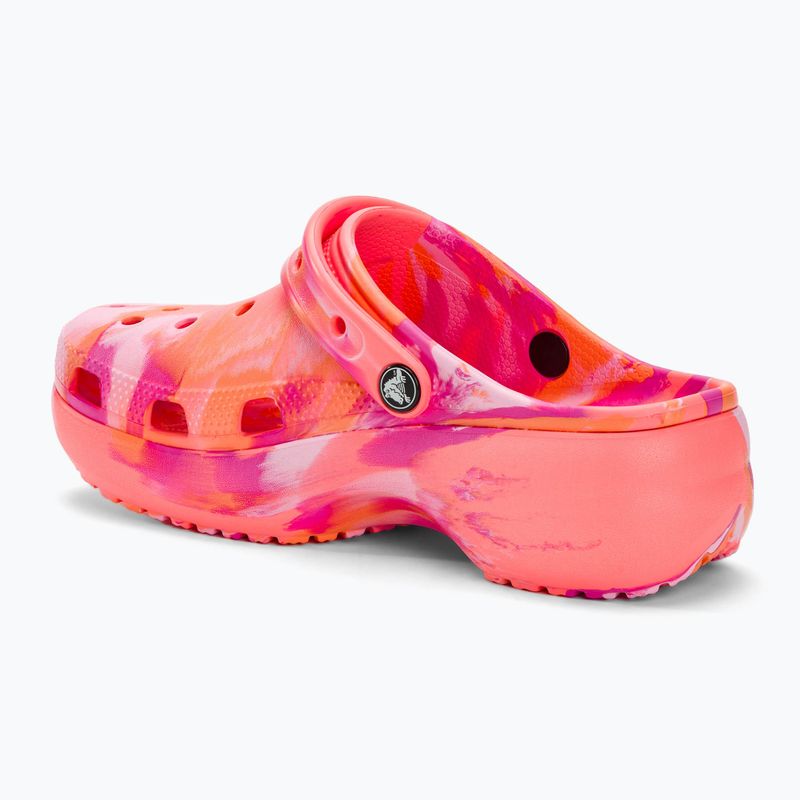 Șlapi de femei Crocs Classic Platform Marbled guava/multi pentru femei 4