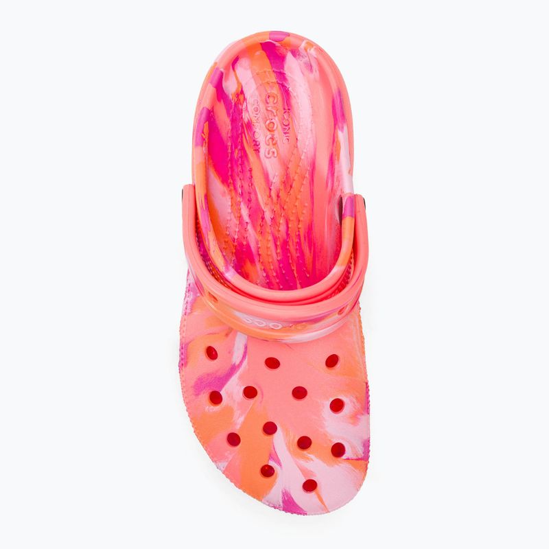 Șlapi de femei Crocs Classic Platform Marbled guava/multi pentru femei 6