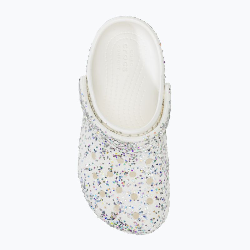 Șlapi Crocs Classic Starry Glitter alb pentru copii