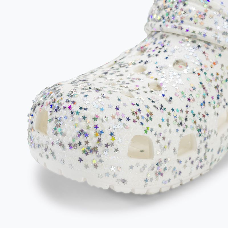 Șlapi Crocs Classic Starry Glitter alb pentru copii