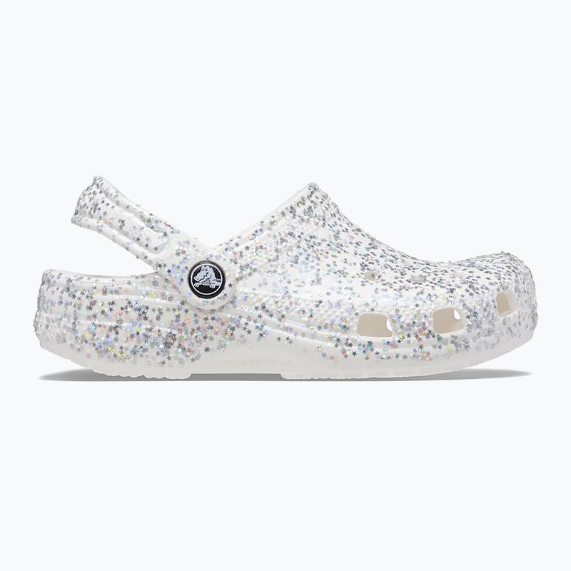 Șlapi Crocs Classic Starry Glitter alb pentru copii