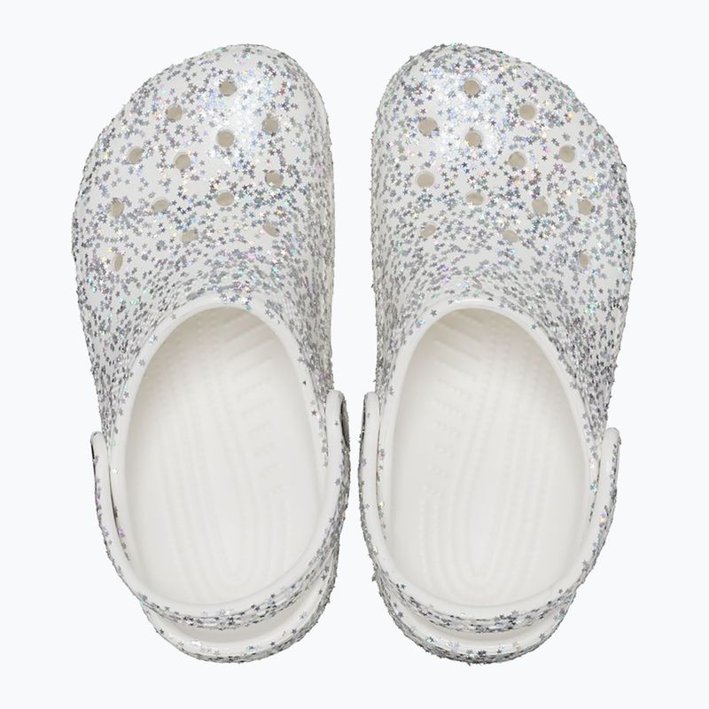 Șlapi Crocs Classic Starry Glitter alb pentru copii