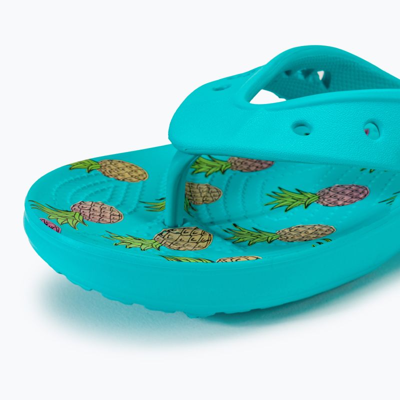 Papuci pentru femei Crocs Baya II Graphic Flip digital aqua/multi 7