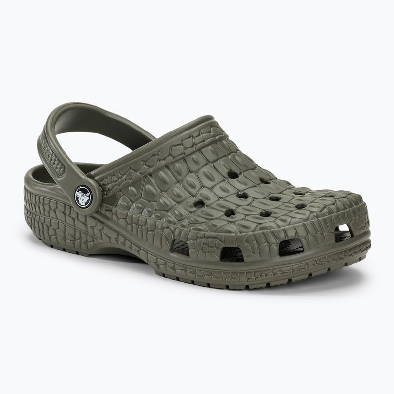 Papuci Crocs Classic Crocskin dusty olive 2