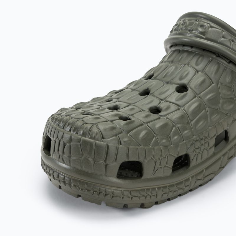 Papuci Crocs Classic Crocskin dusty olive 8