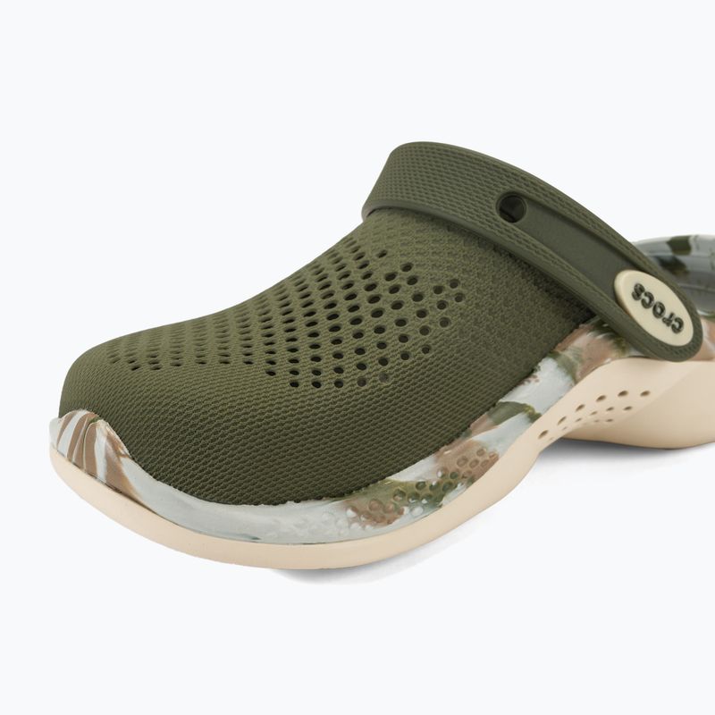 Papuci Crocs LiteRide 360 Marbled Clog army green/multi 8