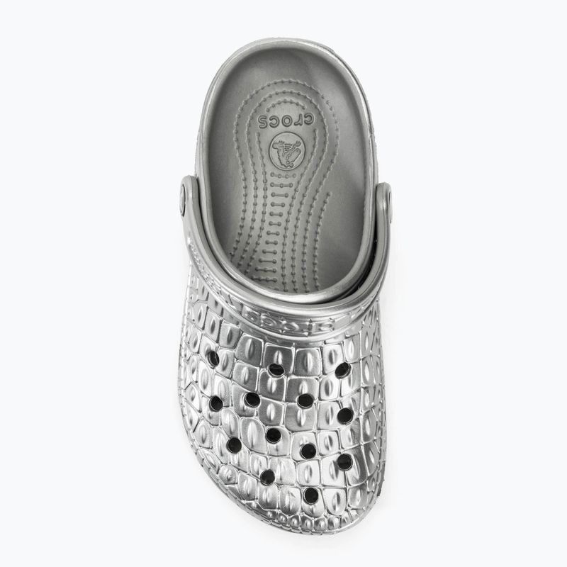 Șlapi Crocs Classic Metallic Crocskin argint 6
