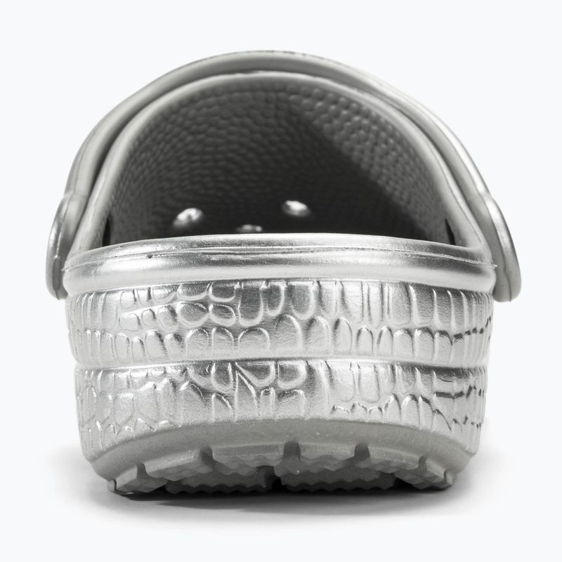 Șlapi Crocs Classic Metallic Crocskin argint 7