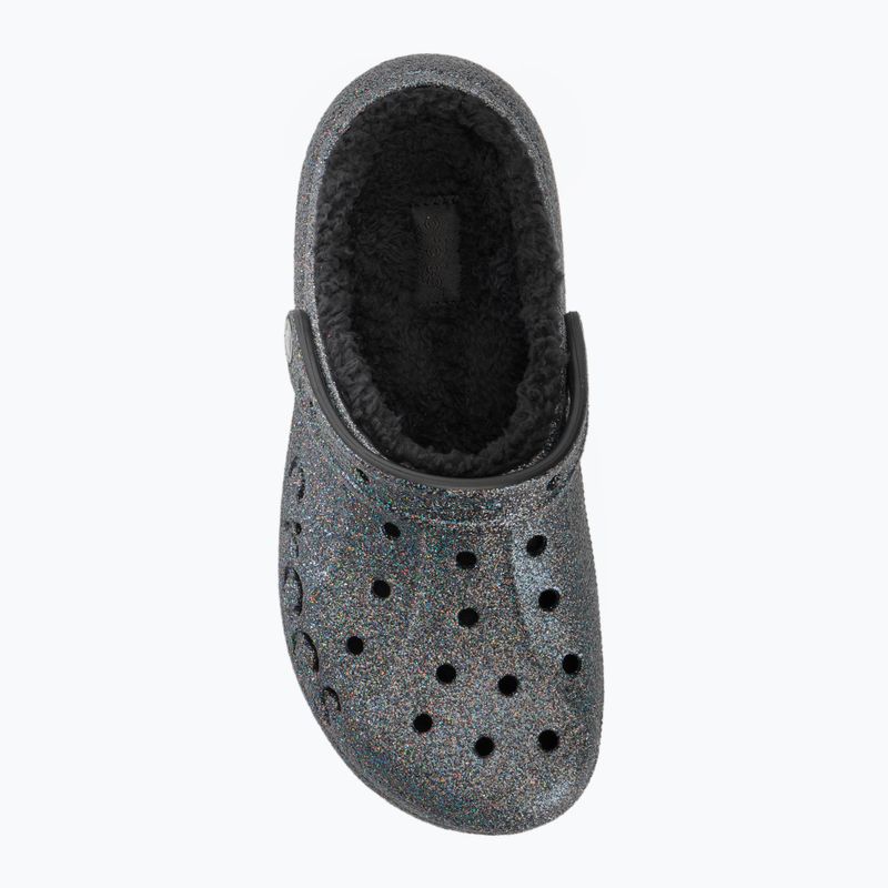 Papuci pentru femei Crocs Baya Platform Lined Glitter Clog black giltter 6