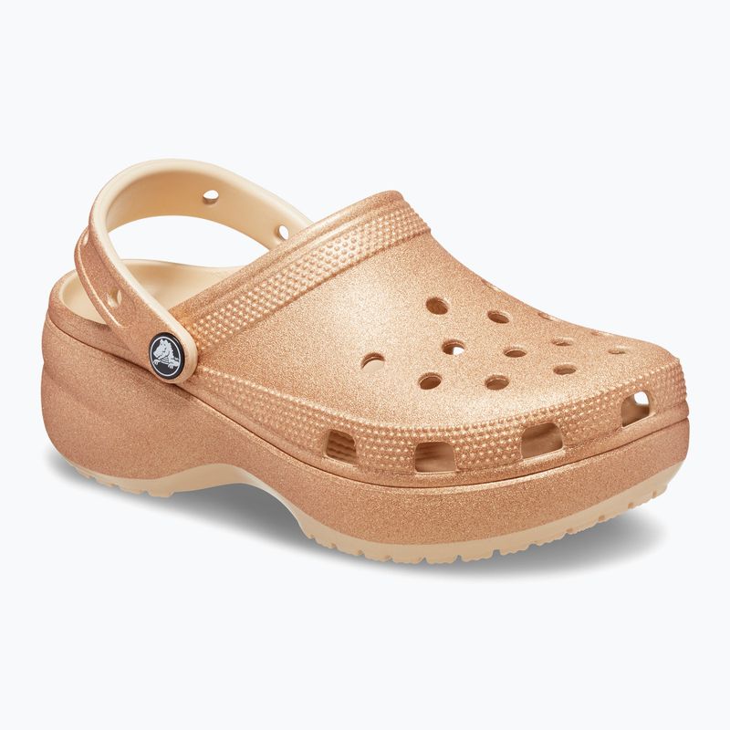 Papuci pentru femei Crocs Classic Platform Glitter shitake 9
