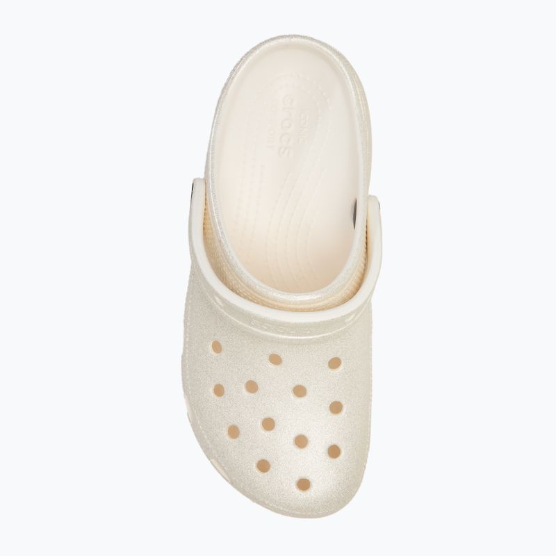 Papuci pentru femei Crocs Classic Platform Glitter chalk 6