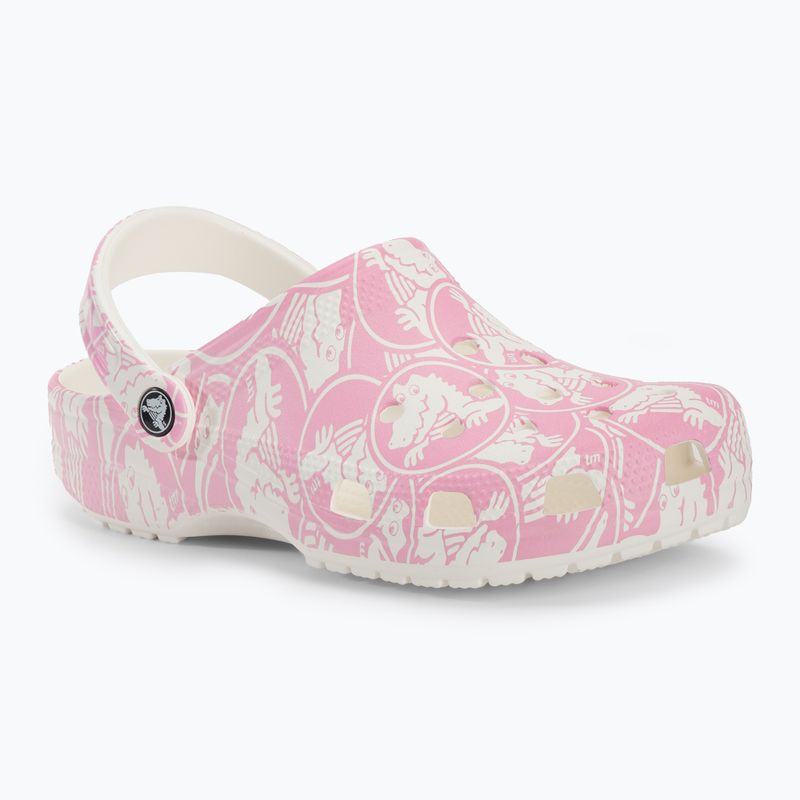 Papuci Crocs Classic Duke Print Clog pink tweed 2