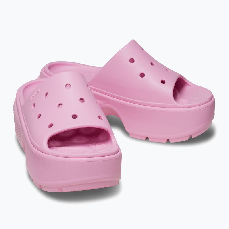 Papuci pentru femei Crocs Stomp Slide pink tweed 13