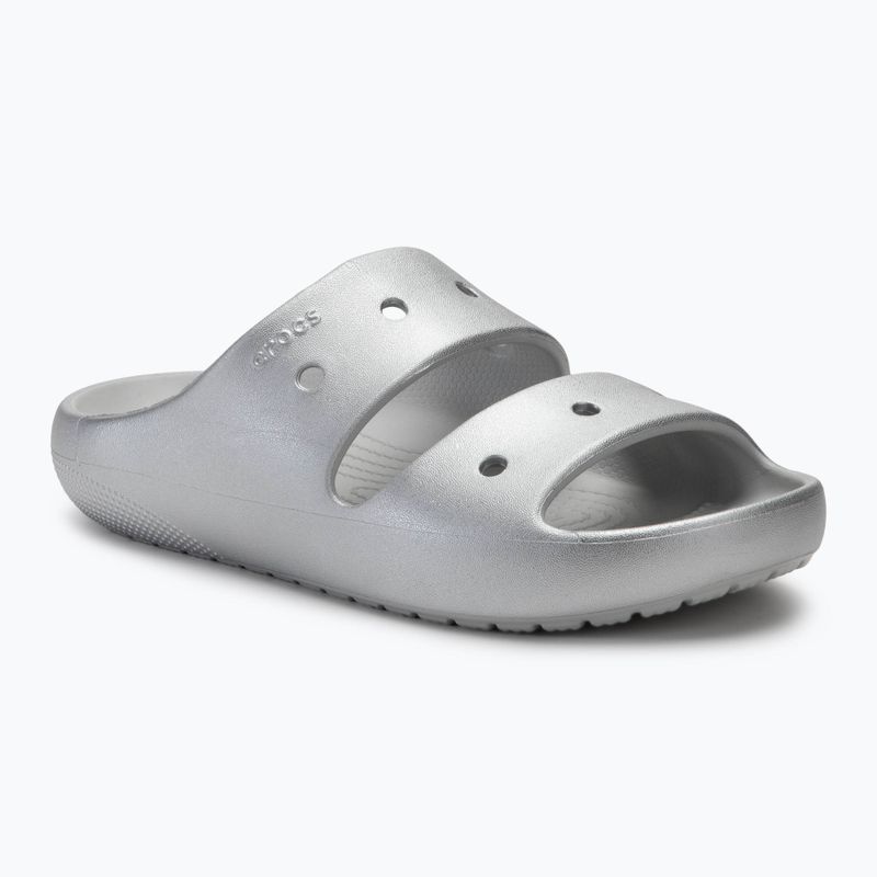 Papuci Crocs Classic Metallic Sandal V2 silver