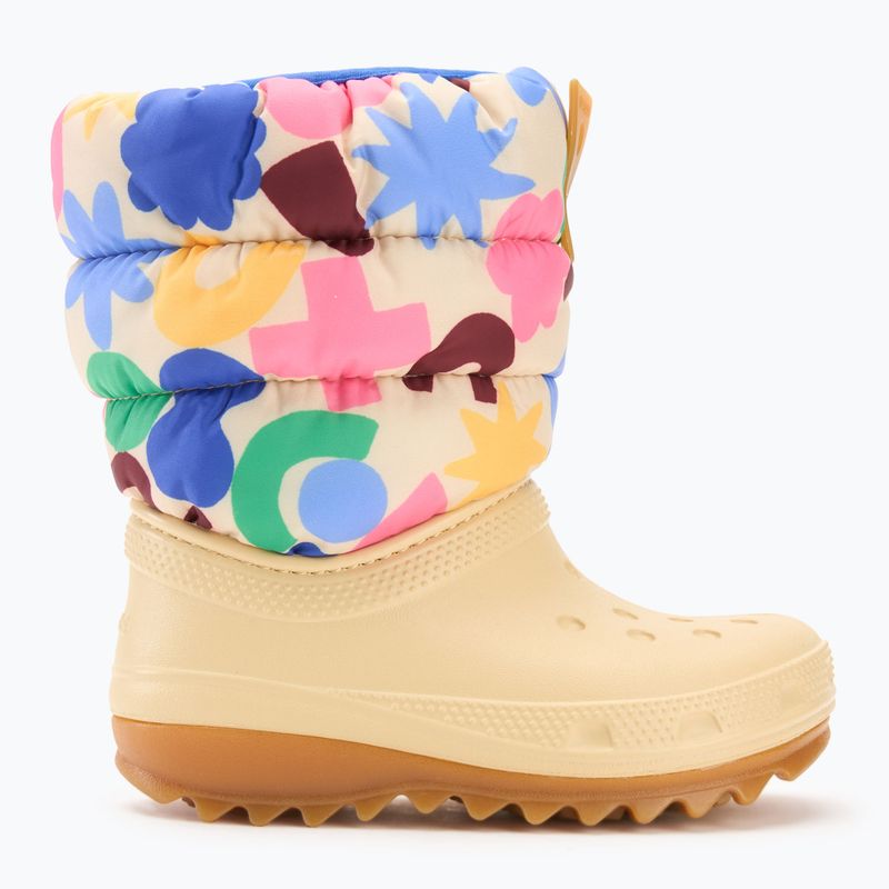 Cizme de zăpadă Crocs Classic Neo Puff Geo Shapes Boot Toddler shitake/multi 2