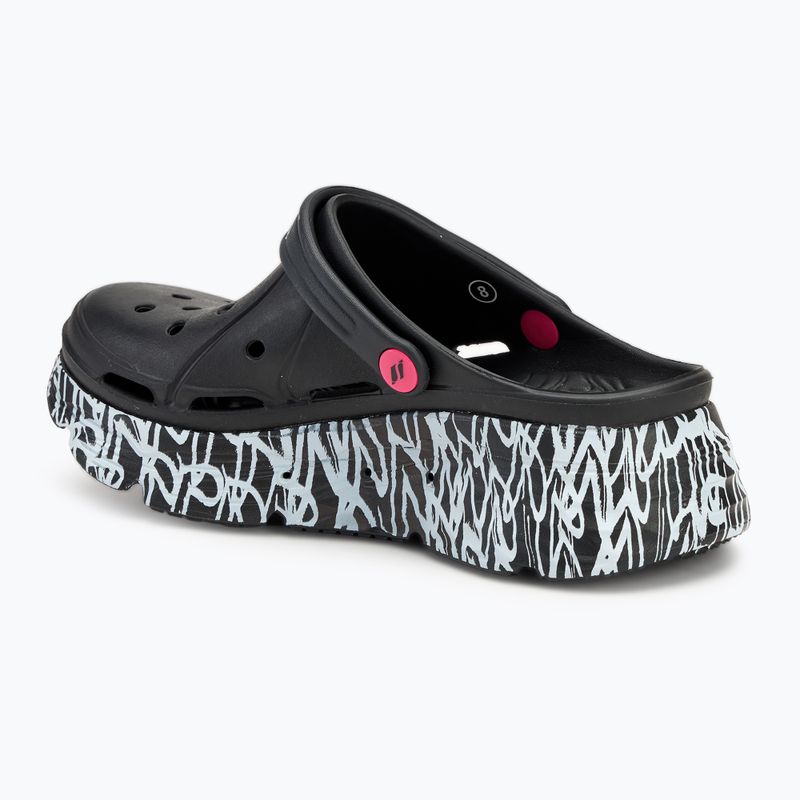 Papuci pentru femei SKECHERS JGoldcrown Max Cushioning Foamies Love True black 4