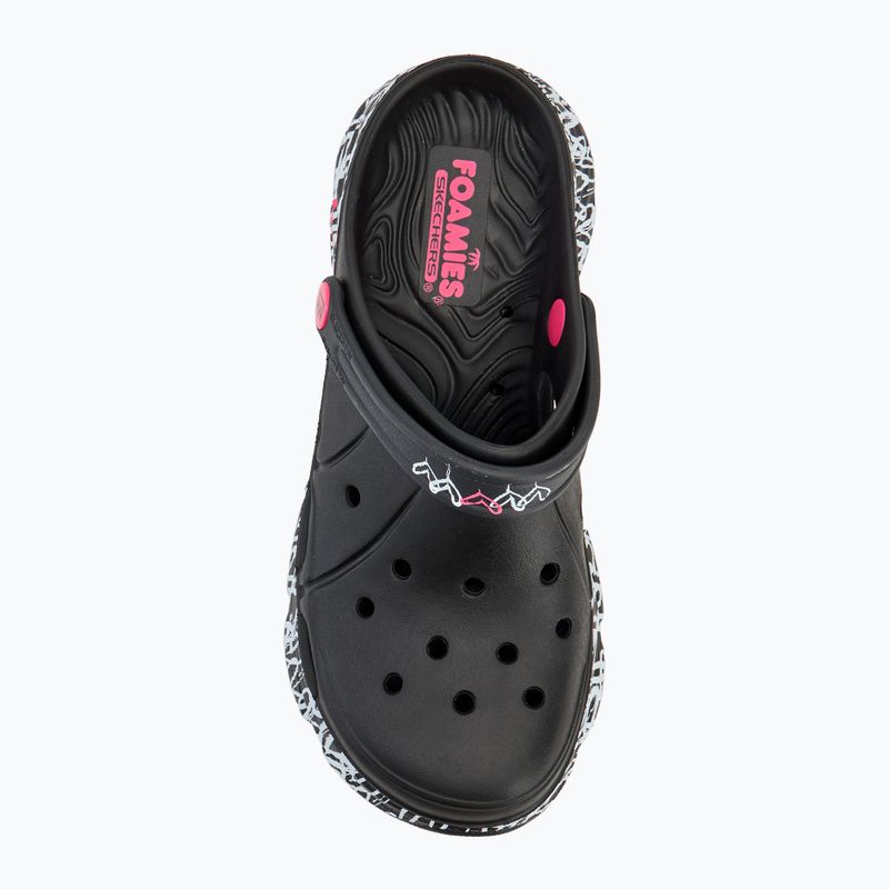 Papuci pentru femei SKECHERS JGoldcrown Max Cushioning Foamies Love True black 6