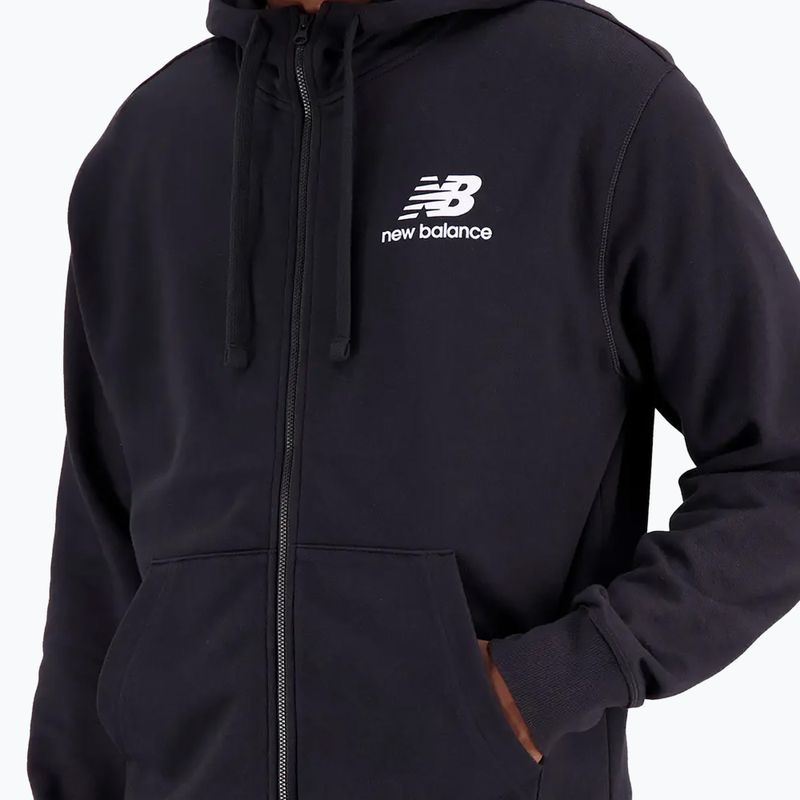 Bluză pentru bărbați New Balance Essentials Stacked Logo French Terry black 5