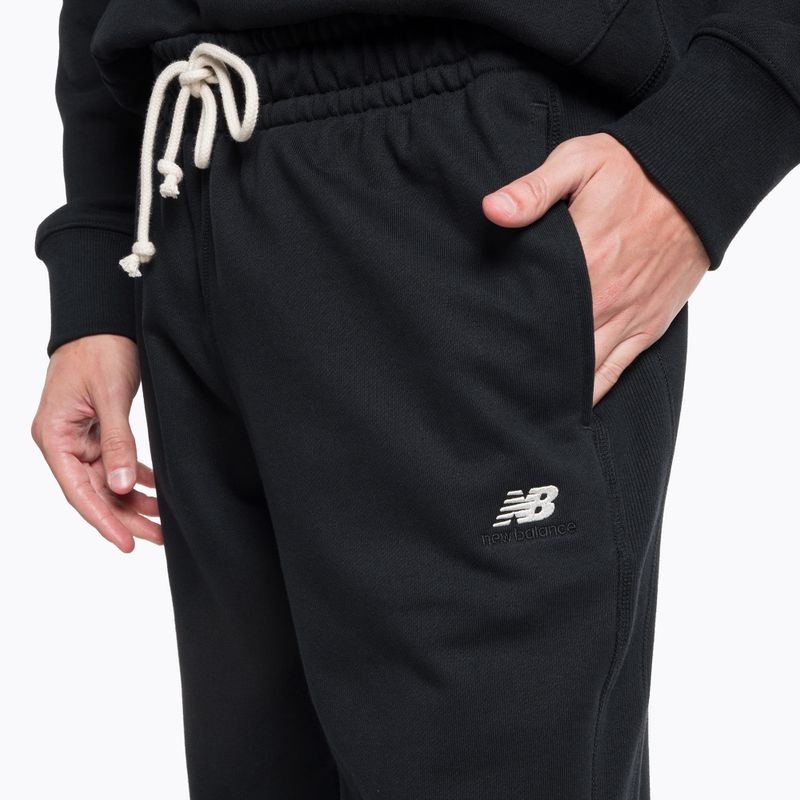 Pantaloni de antrenament pentru bărbați New Balance Athletics Remastered French Terry negru MP31503BK 4