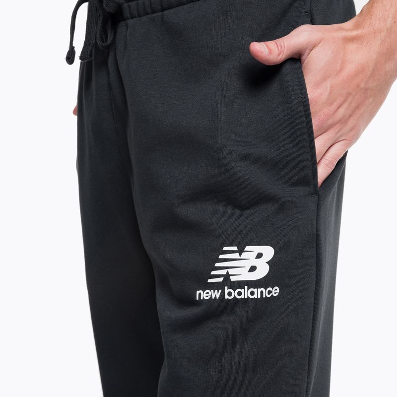Pantaloni de antrenament pentru bărbați New Balance Essentials Stacked Logo French negru NBMP31539BK 4