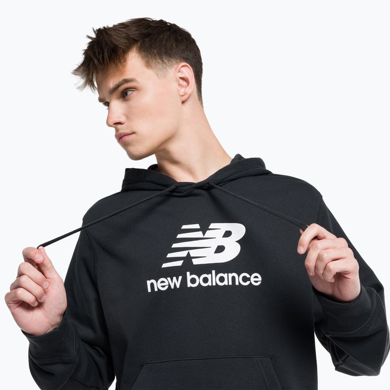 Tricou de antrenament pentru bărbați New Balance Essentials Essentials Stacked Logo French Terry Hoodie negru MT31537BK 8